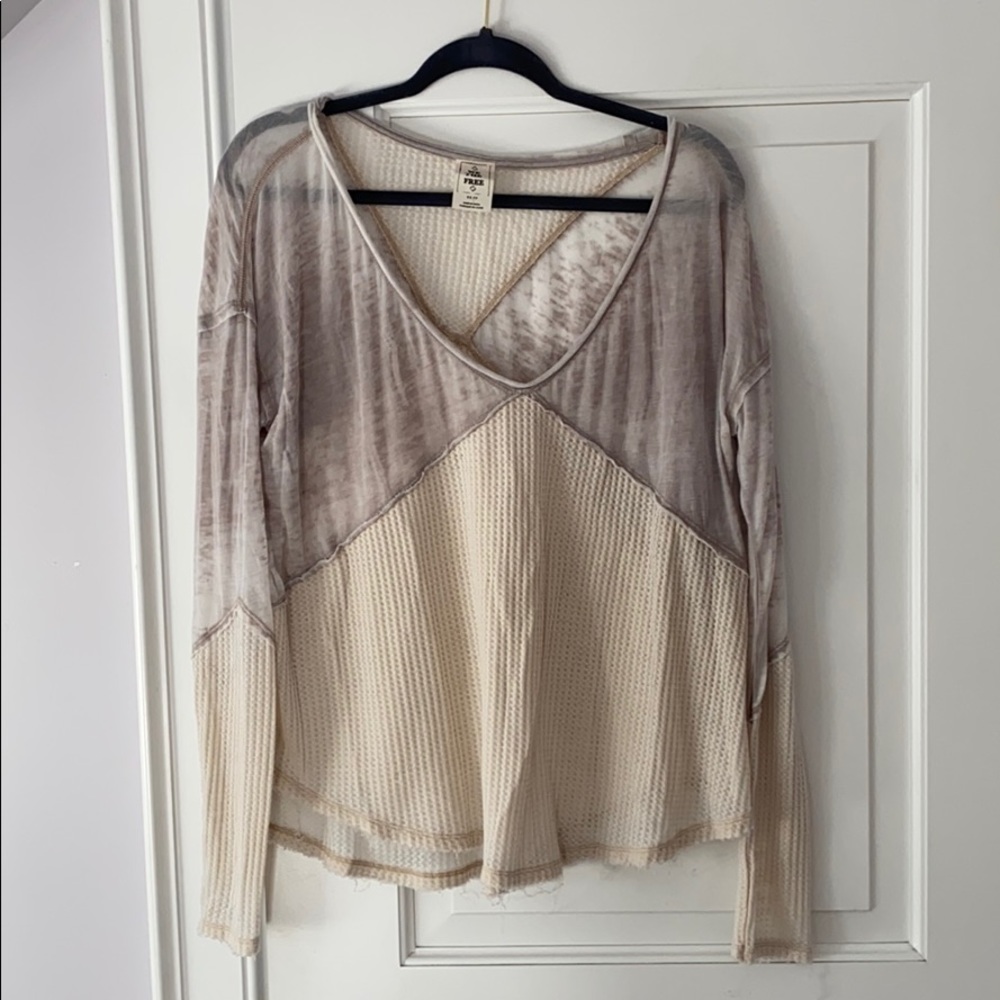 Free People waffle knit shirt